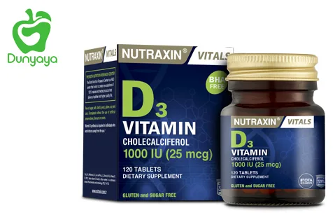 فيتامين د 3 من نوتراكسين لصحة الجسم والعظام والبشرة والشعر 120 قرص Nutraxin