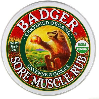 Badger Company كريم التدليك لعلاج التهاب العضلات، بالفلفل الأحمر والزنجبيل