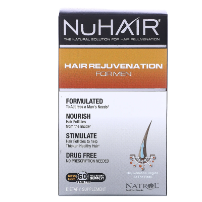  Natrol, NuHair، تجديد الشعر للرجال، 60 قرص