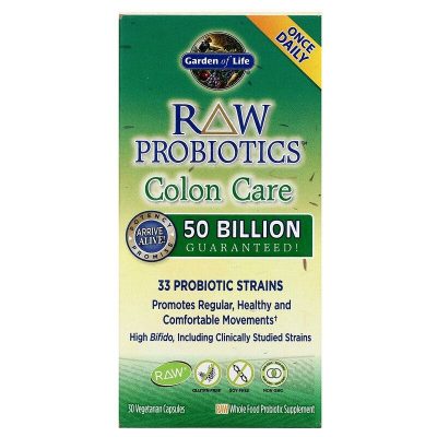 منتج Garden of Life, RAW Probiotics، العناية بالقولون