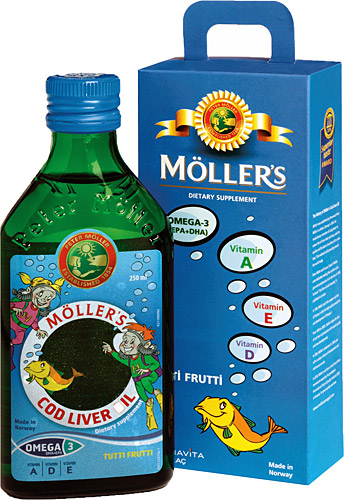 مولرز اوميجا 3 شراب زيت السمك لدعم وظائف المخ 250 مل Mollers