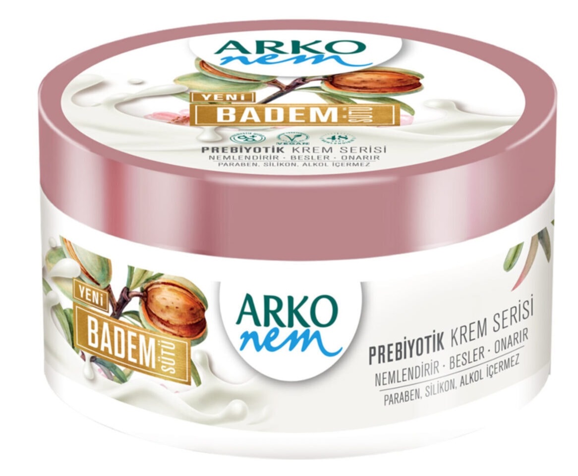 كريم اركو نيم حليب اللوز والبروبيوتك لتقوية حاجز البشرة 250 مل Arko Nem