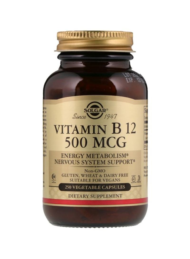 سولجر مكمل غذائي حبوب b12 بتركيز 100 ميكروجرام لمد الجسم بالطاقة 100 قرص Solgar