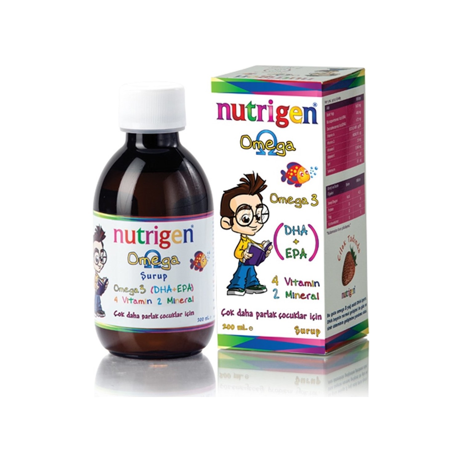 نيوتريجن أوميجا 3 مع EPA / DHA للنمو العقلي للاطفال شراب 200 مل Nutrigen