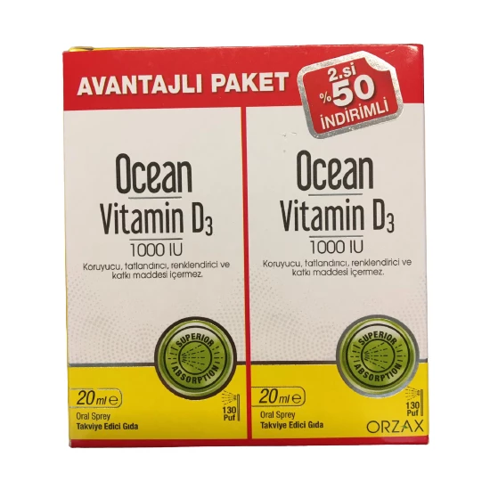أوشن فيتامين د ocean التركي بخاخ 20 مل عبوتين لدعم صحة البشرة
