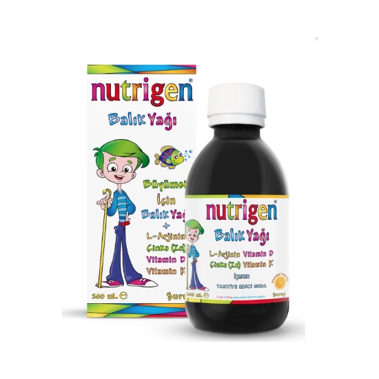 شراب زيت السمك للأطفال Nutrigen للنمو و زيادة الطول وتقوية الذاكرة 200 مل
