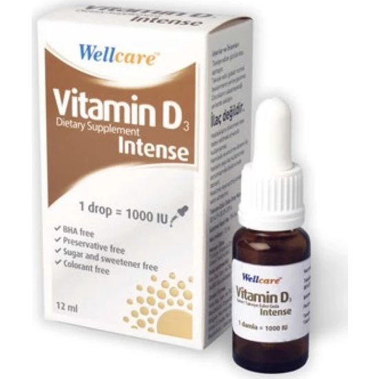 ويل كير انتينس فيتامين د 3 wellcare intense التركي نقط 12مل لدعم وظائف جهاز المناعة