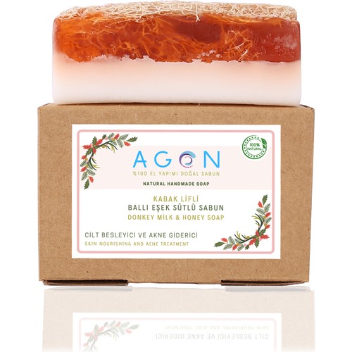 صابون عضوي بخلاصة العسل وحليب الحمار لتنعيم البشرة 3 قطع 360 جم من آغون Agon