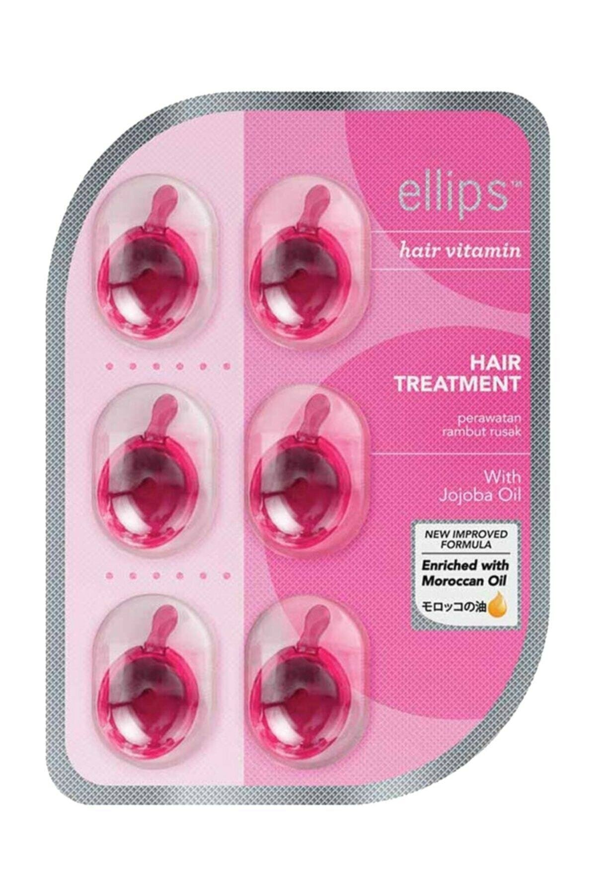 كبسولات الشعر بالفيتامينات مع زيت الجوجوبا لإصلاح الشعر التالف 6 قطع من إيليبس Ellips