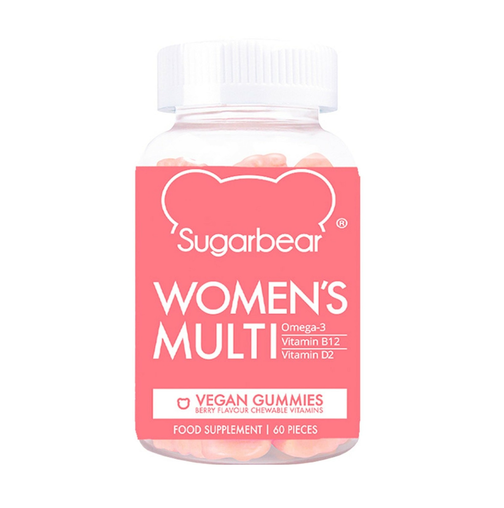 علكات شوغر بير هير متعددة الفيتامينات لصحة المرأة 60 قطعة Sugarbear