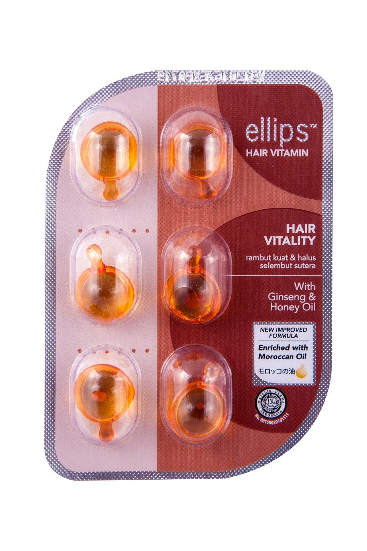 كبسولات شعر بخلاصة الجنسنغ والعسل لحيوية الشعر 6 قطع من إيليبس Ellips