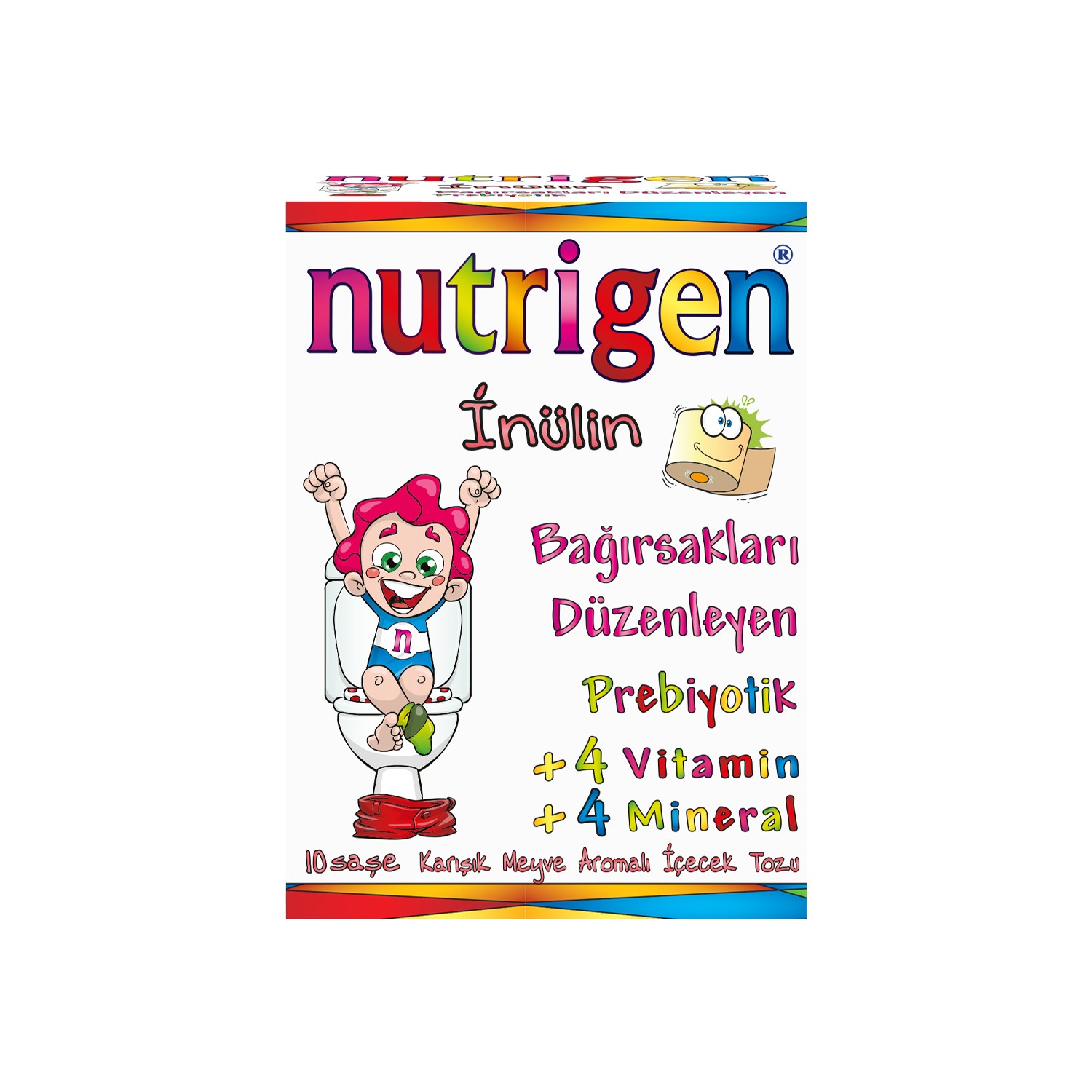 فيتامين بودر نيوتريجن بالبريبيوتيك لدعم حركة الأمعاء 10 كيس من Nutrigen