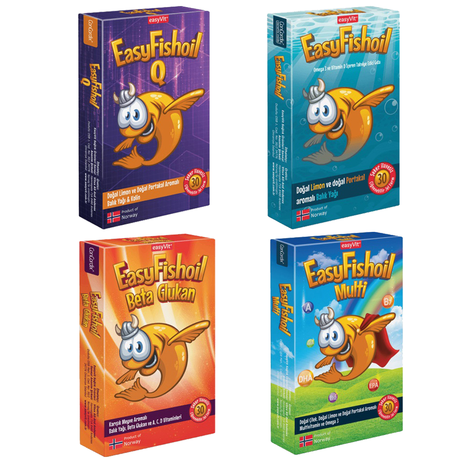 المجموعة الكاملة Easyfishoil فيتامينات متعددة للأطفال 30 حبة قابلة للمضغ